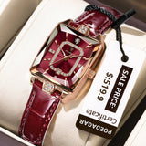 POEDAGAR Luxury High Quality Women Wristwatch Waterproof Date Rectangle Watch For Woman Leather Quartz Women's Watches Reloj+Box