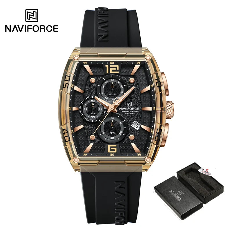 Top Brand NAVIFORCE Fashion Watches for Men Quartz Silicone Strap 50M Waterproof Date Original Man's WristWatch Reloj Hombr 2025