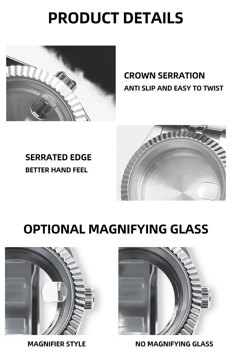 Neiton 36mm/39mm Sapphire Glass For Men Watch Case Fit NH36 NH34 NH35Movement FashionWaterproof Jubilee Stainless Steel Gola Watches