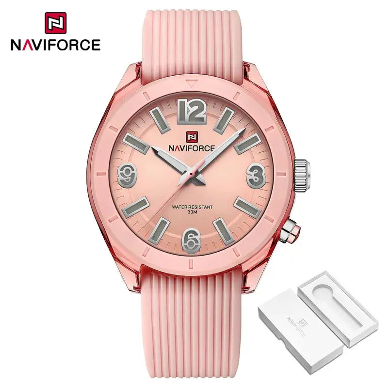 NAVIFORCE Women's Waterproof Watch Fashion Casual Luminous Display Quartz Wristwatch with Silicone Band Reloj Mujer High Quality My Store