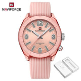NAVIFORCE Women's Waterproof Watch Fashion Casual Luminous Display Quartz Wristwatch with Silicone Band Reloj Mujer High Quality