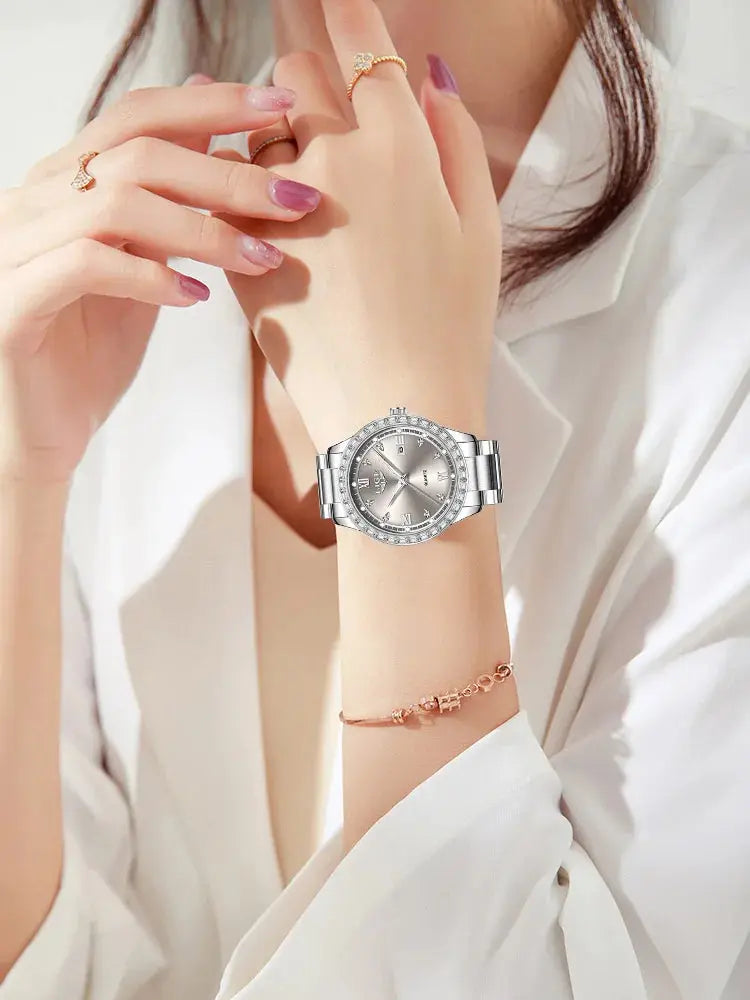 LIGE elegant women's watch Fashion waterproof clock luminous stainless steel business quartz watch for Women reloj de mujer+BOX Gola Watches