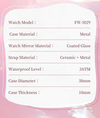 Mark Fairwhale Dress Pink Diamond Watch For Women Fashion Ceramic Chain Quartz Watch Luxury Brilliant Beimu Wristwatch Ladies Gola Watches