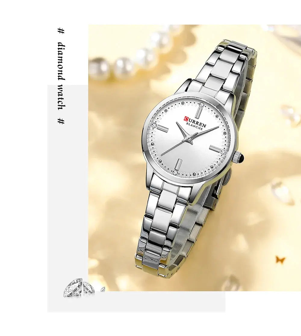 CURREN-Women's Simple Dial Wristwatch, Elegant and Charming Bracelet Quart Watches for Lady, Fashion Brand My Store