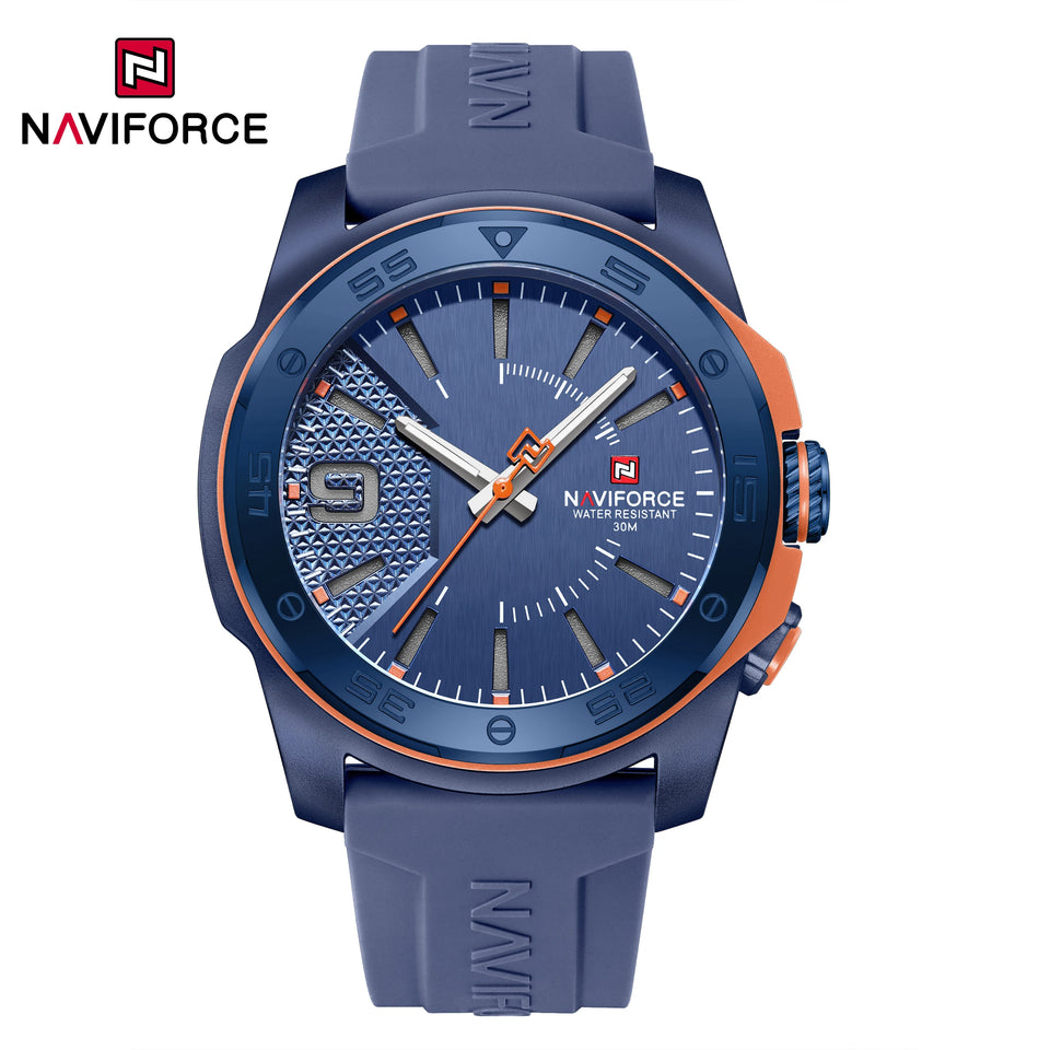 NAVIFORCE Luxury Man Watch Quartz Waterproof Luminous Date Chronograph Leather Men Wristwatch Military Sports Men's Watches