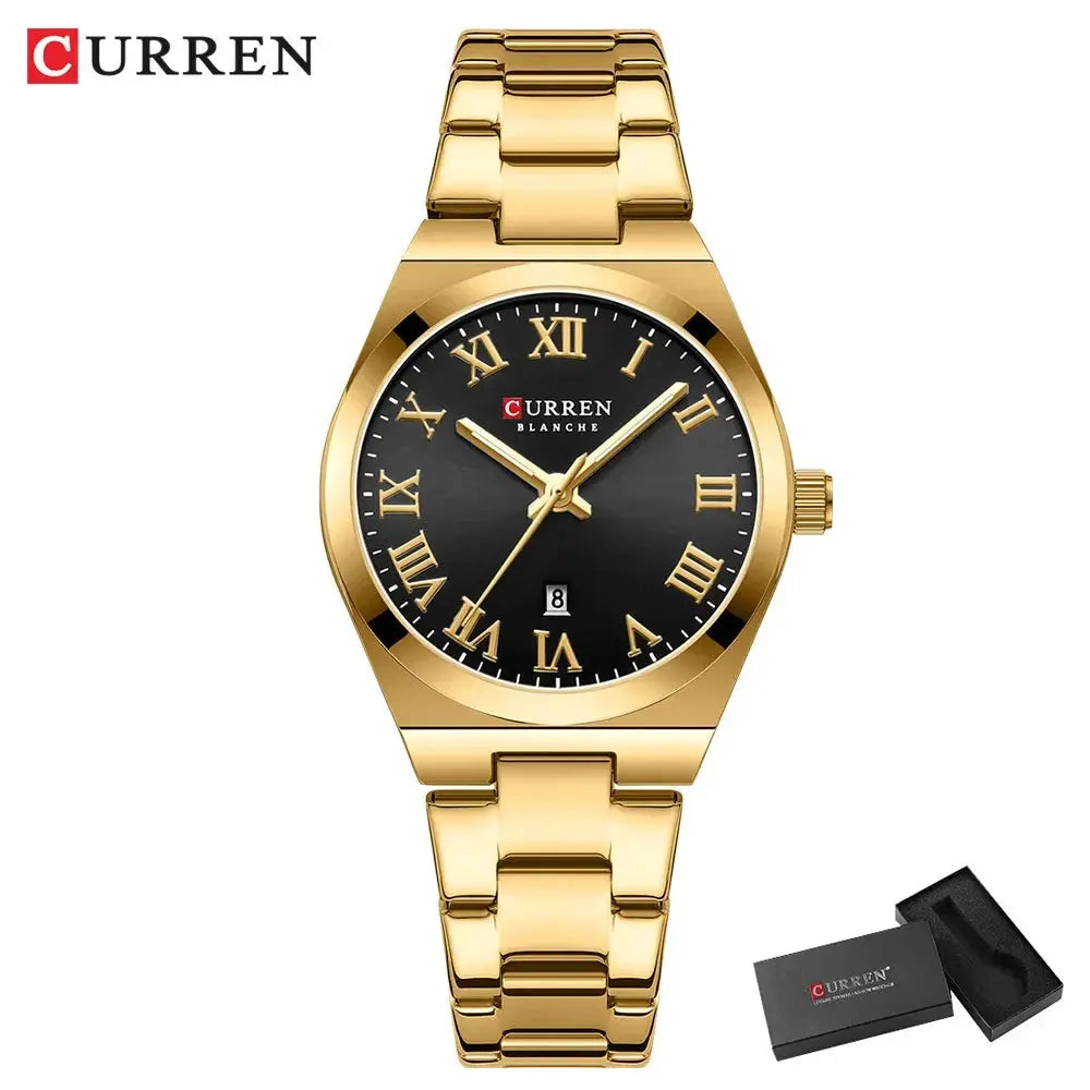 CURREN Watch Women,Watches for Women,Ladies Watches,Waterproof Fashion Dress Stainless Steel Bracelet Analog Watches Date My Store