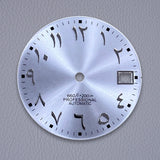 28.5mm S Logo Silver Nail Arabic Sunburst Dial Fit NH35/NH36/7S/4R Movement Dial Watch Modification Accessories