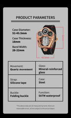NEW PINDU Design Engine Series Quartz Watch Men Stainless steel Compass Waterproof TOP-luxurious Swiss quartz 762 movement watch Gola Watches