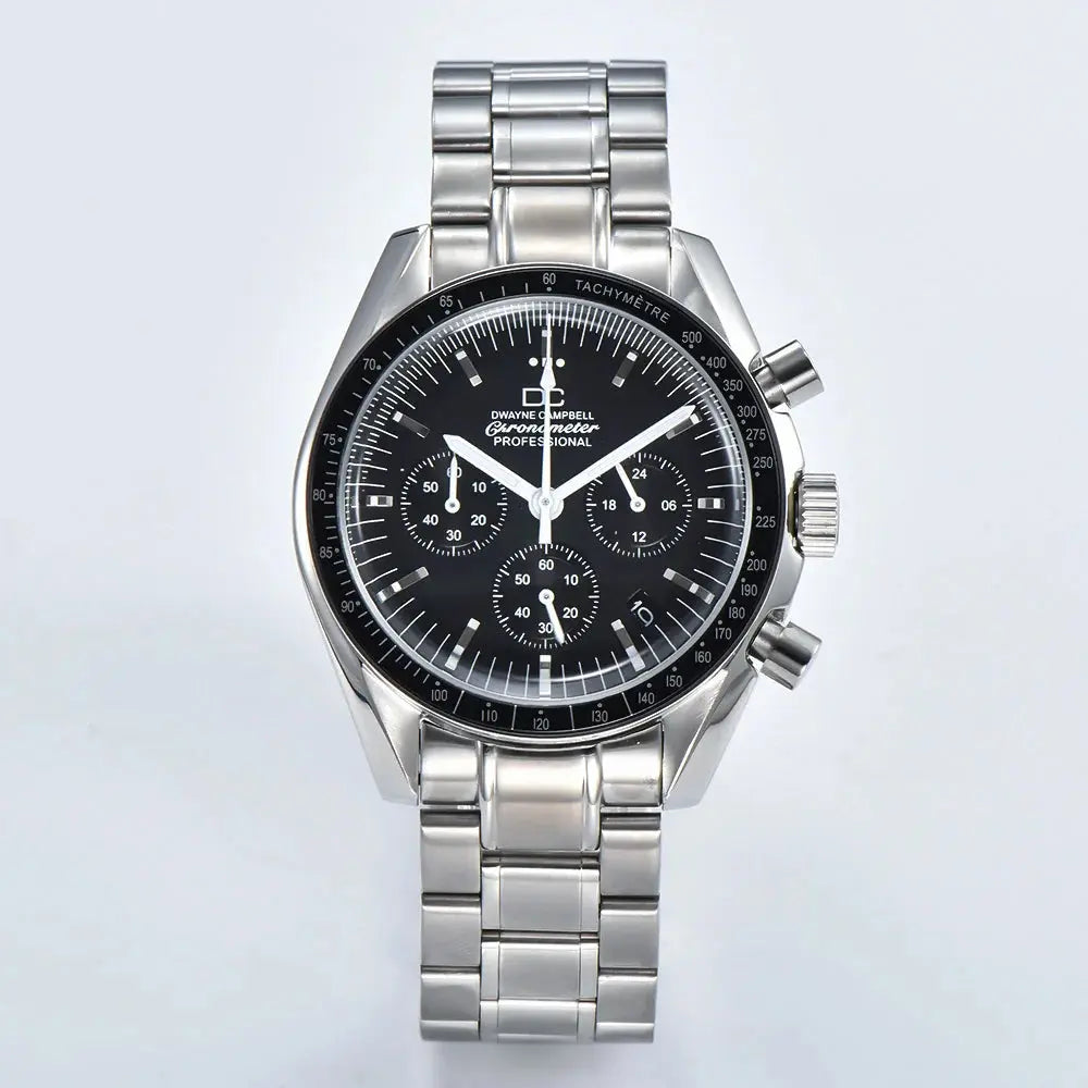 Japanese Quartz Watch Vk63 Men's Business Watch Panda Dial VK63 Movement Chronograph Electronic Multi-Function No Sapphire Glass Gola Watches