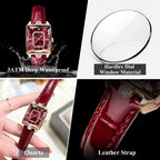 POEDAGAR Luxury High Quality Women Wristwatch Waterproof Date Rectangle Watch For Woman Leather Quartz Women's Watches Reloj+Box My Store