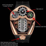 NEW PINDU Design Engine Series Quartz Watch Men Stainless steel Compass Waterproof TOP-luxurious Swiss quartz 762 movement watch