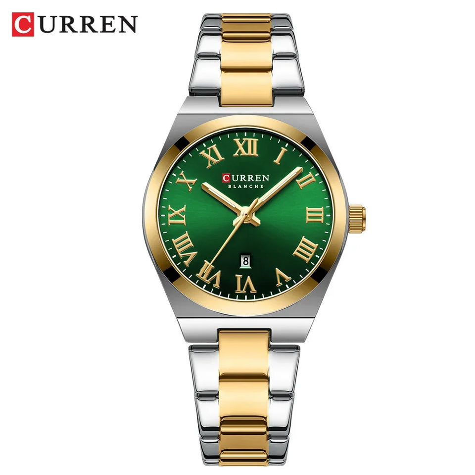 CURREN Watch Women,Watches for Women,Ladies Watches,Waterproof Fashion Dress Stainless Steel Bracelet Analog Watches Date