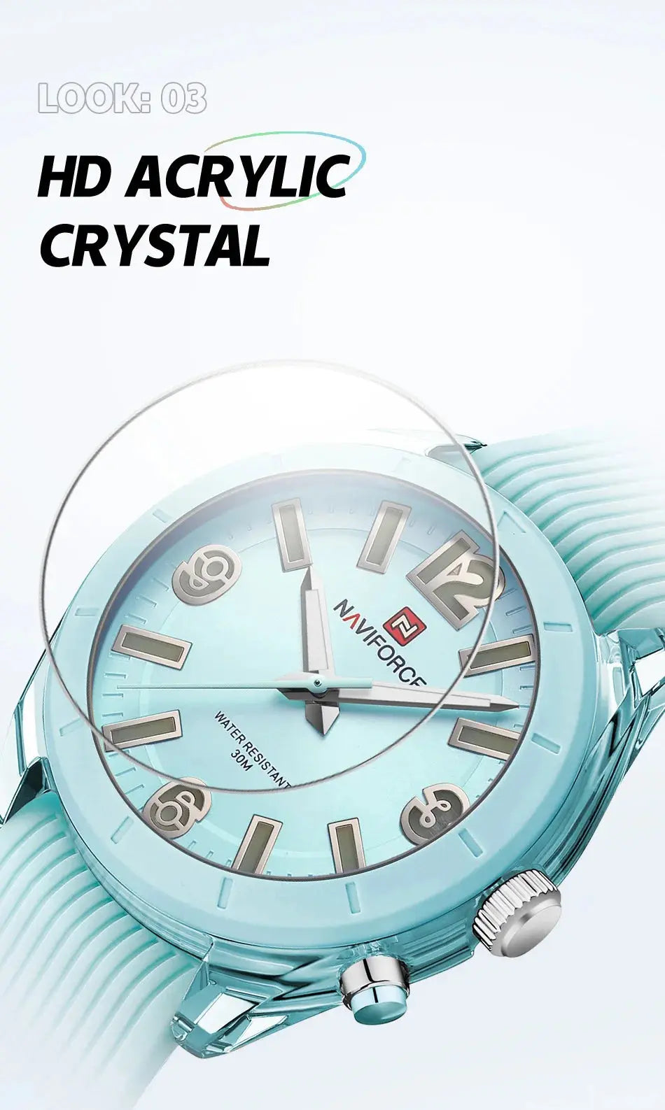 NAVIFORCE Women's Waterproof Watch Fashion Casual Luminous Display Quartz Wristwatch with Silicone Band Reloj Mujer High Quality My Store