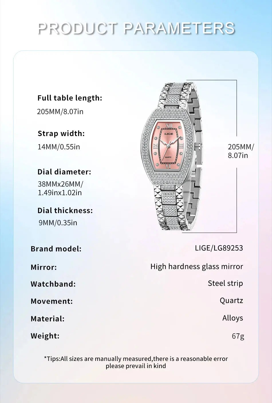 LIGE Fashion Luxury Square Watch For Woman Luminous Waterproof Date Ladies Watch Elegant Women's Quartz Watches Relogio Feminino Gola Watches