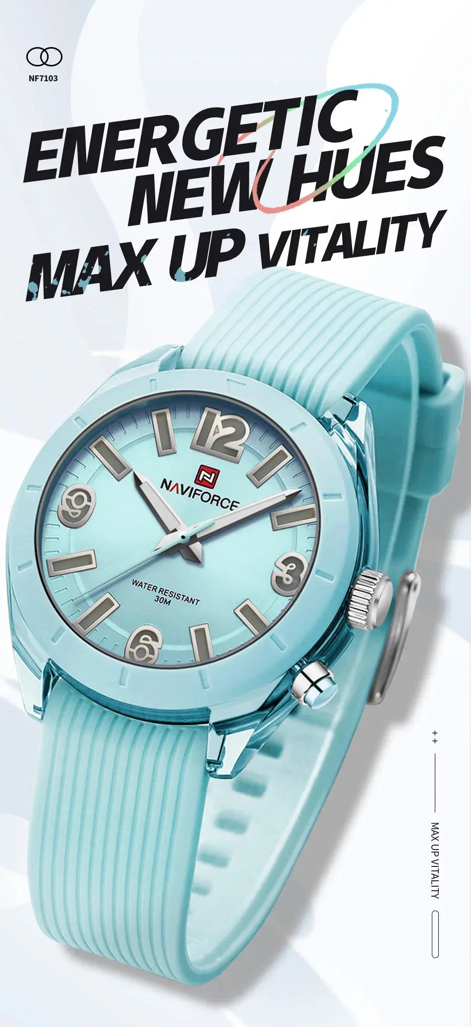 NAVIFORCE Women's Waterproof Watch Fashion Casual Luminous Display Quartz Wristwatch with Silicone Band Reloj Mujer High Quality My Store